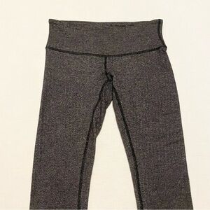 Lululemon Women's Size 4 Wunder Under Pant Legging Herringbone Heathered Black